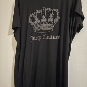 Juicy Couture Black T-Shirt with Rhinestone Crown